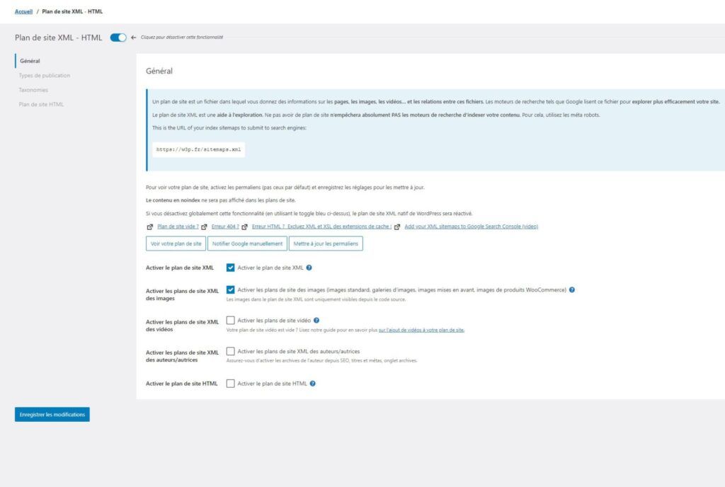 Le plan XML dans le plugin WordPress SEOPRESS